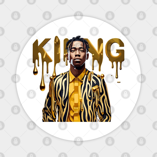 Afrocentric King Drippin' Gold Magnet by Graceful Designs